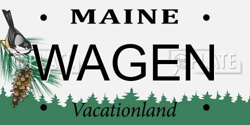WAGEN Maine License Plate