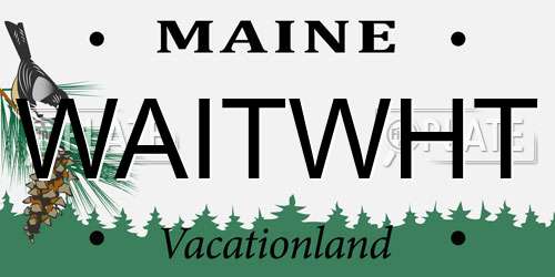 WAITWHT Maine License Plate