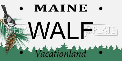 WALF Maine License Plate