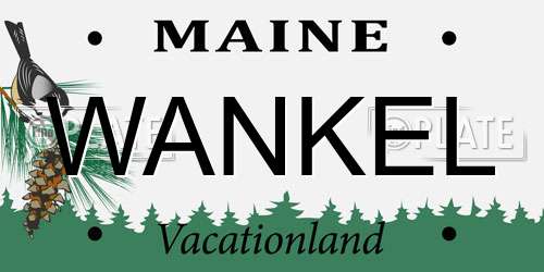 WANKEL Maine License Plate