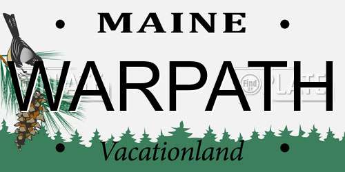 WARPATH Maine License Plate