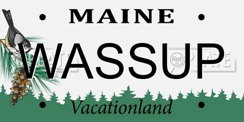 WASSUP Maine License Plate