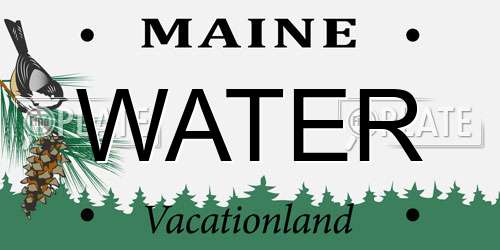 WATER Maine License Plate