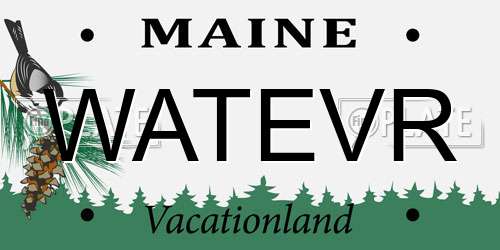 WATEVR Maine License Plate