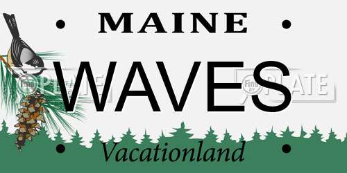 WAVES Maine License Plate