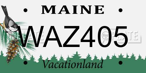 WAZ405 Maine License Plate