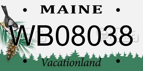 WB08038 Maine License Plate