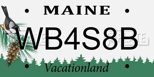WB4S8B Maine License Plate