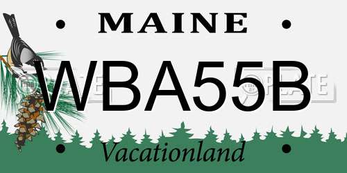 WBA55B Maine License Plate