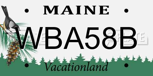 WBA58B Maine License Plate