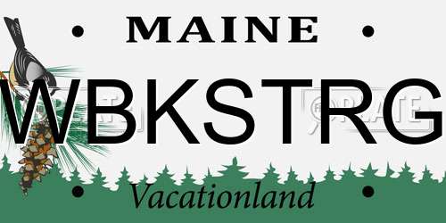 WBKSTRG Maine License Plate