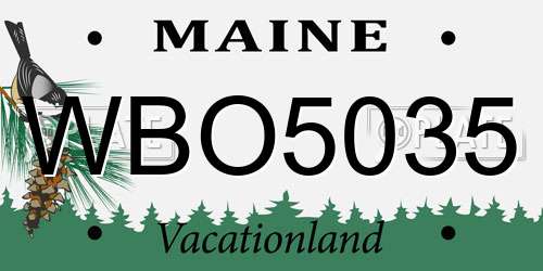 WBO5035 Maine License Plate