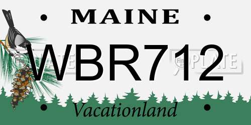 WBR712 Maine License Plate