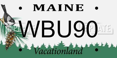 WBU90 Maine License Plate