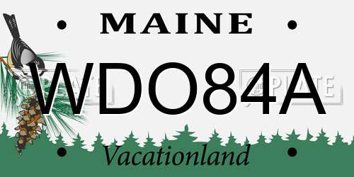 WDO84A Maine License Plate