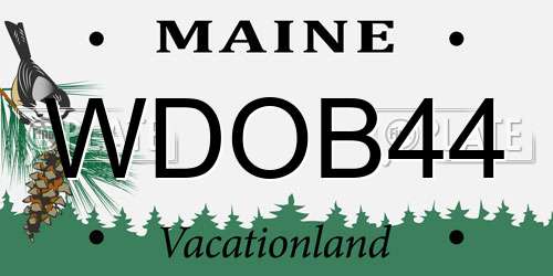WDOB44 Maine License Plate