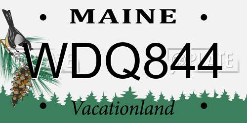 WDQ844 Maine License Plate