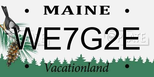 WE7G2E Maine License Plate