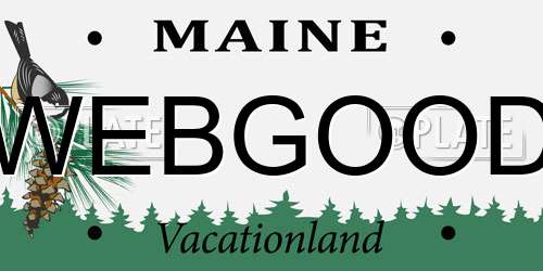 WEBGOOD Maine License Plate