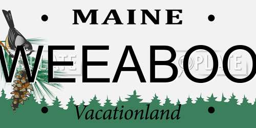WEEABOO Maine License Plate