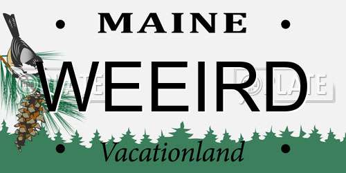 WEEIRD Maine License Plate