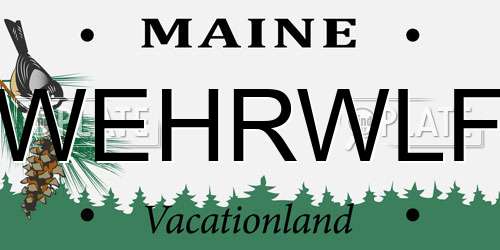 WEHRWLF Maine License Plate