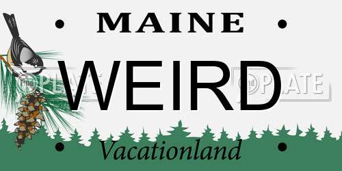 WEIRD Maine License Plate