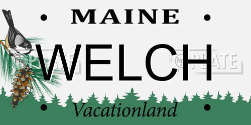 WELCH Maine License Plate