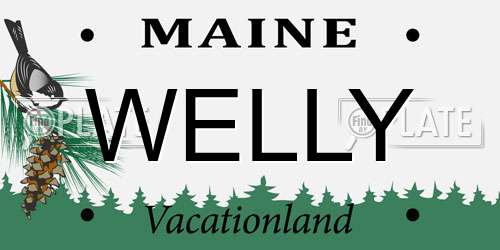WELLY Maine License Plate