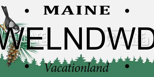 WELNDWD Maine License Plate