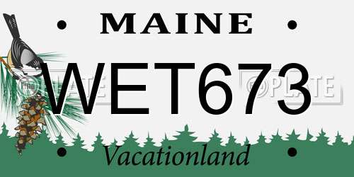 WET673 Maine License Plate