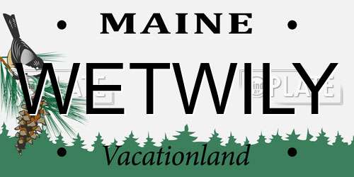 WETWILY Maine License Plate