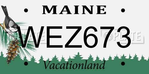 WEZ673 Maine License Plate