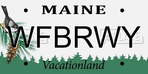 WFBRWY Maine License Plate