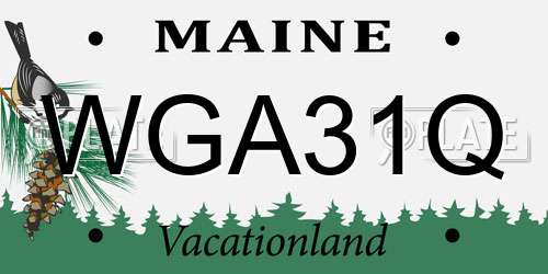WGA31Q Maine License Plate