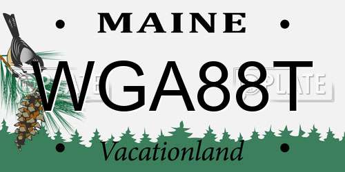 WGA88T Maine License Plate