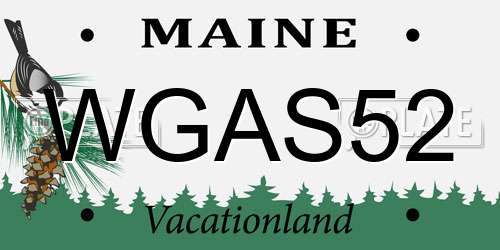 WGAS52 Maine License Plate