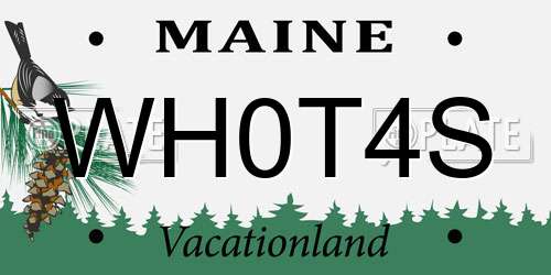 WH0T4S Maine License Plate