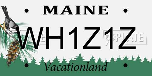 WH1Z1Z Maine License Plate