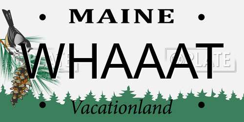 WHAAAT Maine License Plate