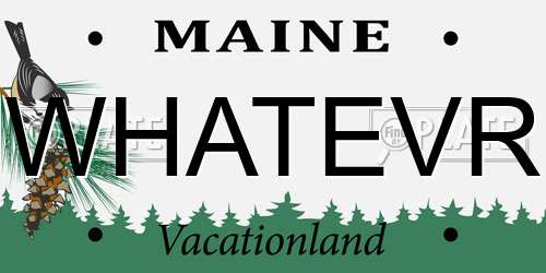 WHATEVR Maine License Plate