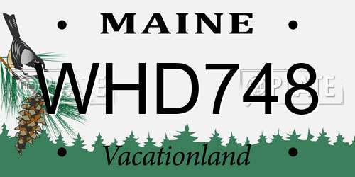 WHD748 Maine License Plate
