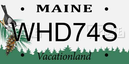 WHD74S Maine License Plate