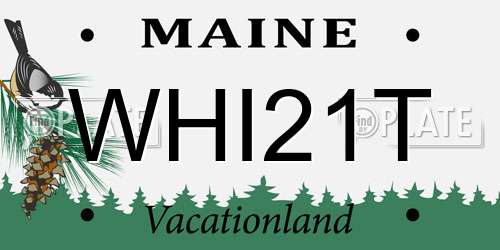 WHI21T Maine License Plate