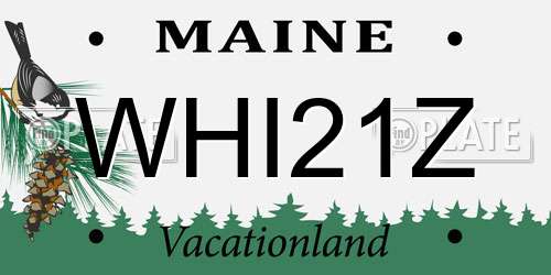 WHI21Z Maine License Plate