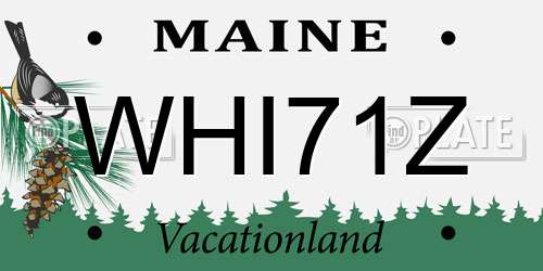 WHI71Z Maine License Plate