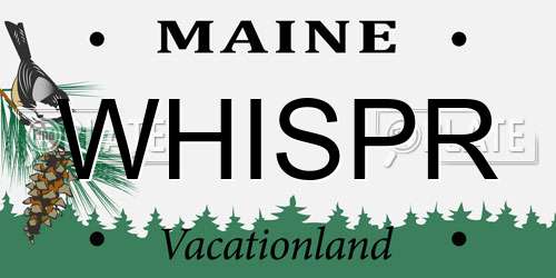 WHISPR Maine License Plate