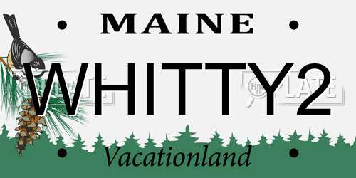 WHITTY2 Maine License Plate