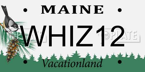 WHIZ12 Maine License Plate