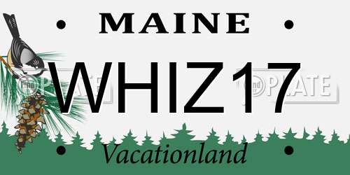 WHIZ17 Maine License Plate